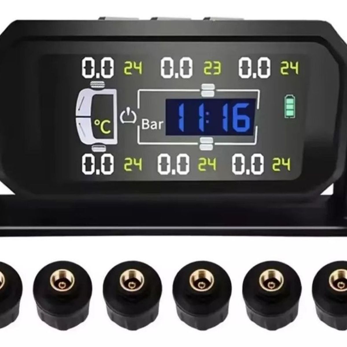 GENERICO - Sensor Alarma Medidor De Presión Neumático 6 Sensores Tpms