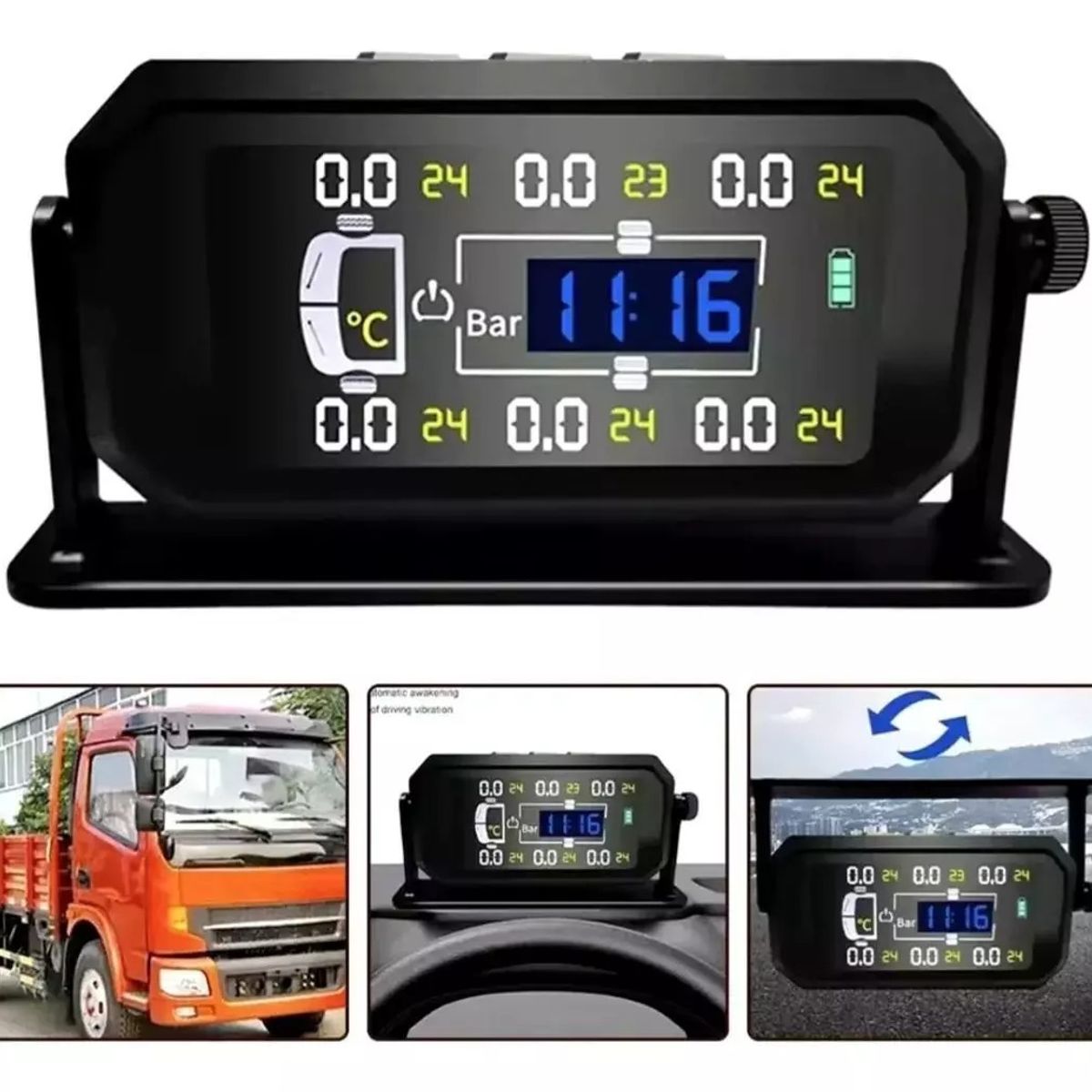 GENERICO - Sensor Alarma Medidor De Presión Neumático 6 Sensores Tpms