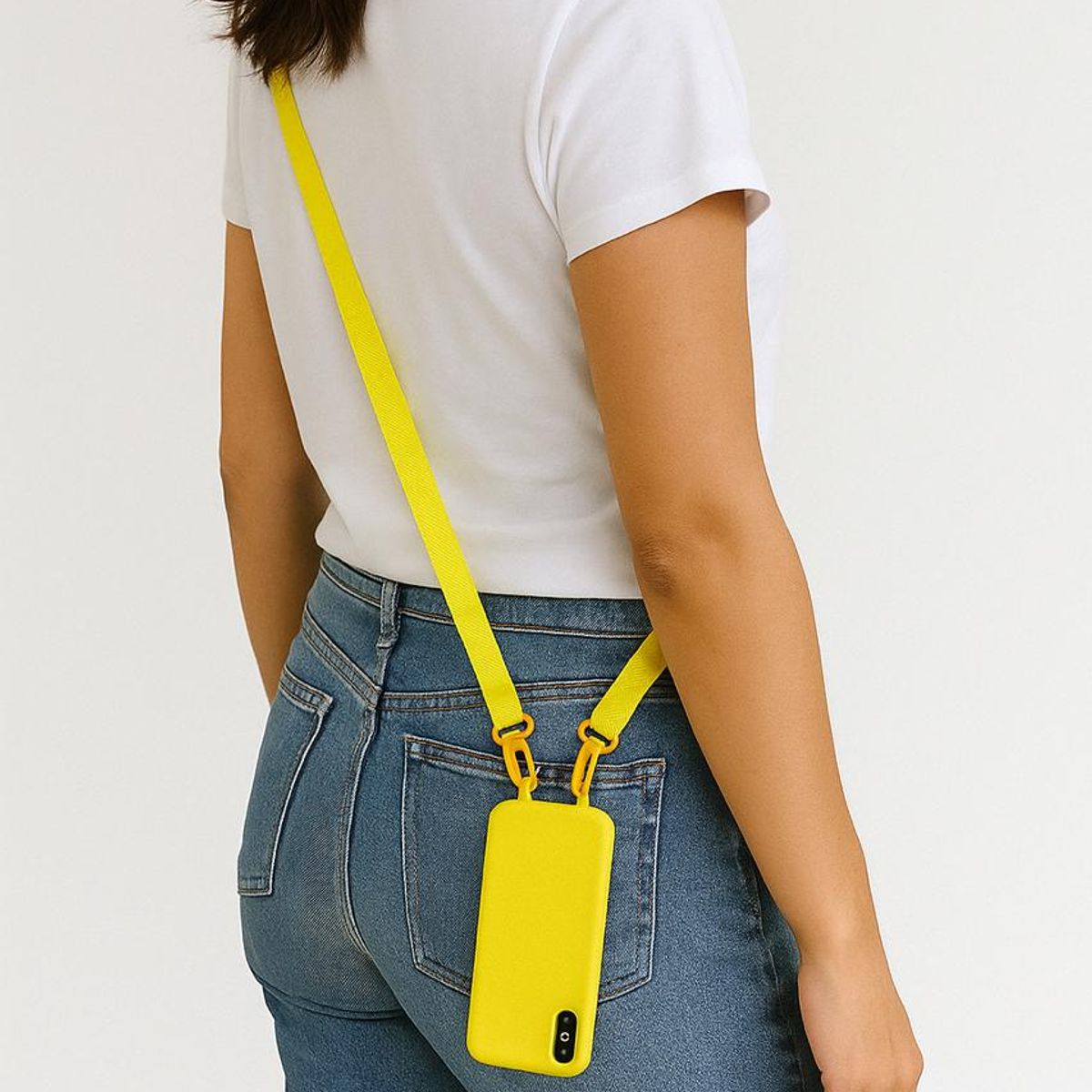 GENERICO - Carcasa Para iPhone XR Colgante Ajustable Amarillo