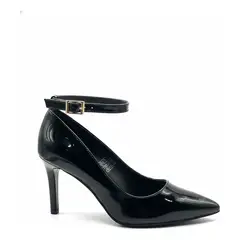 BOVINITA - Stiletto Negro Tacon Alto Charol Mujer Pulsera Elegante