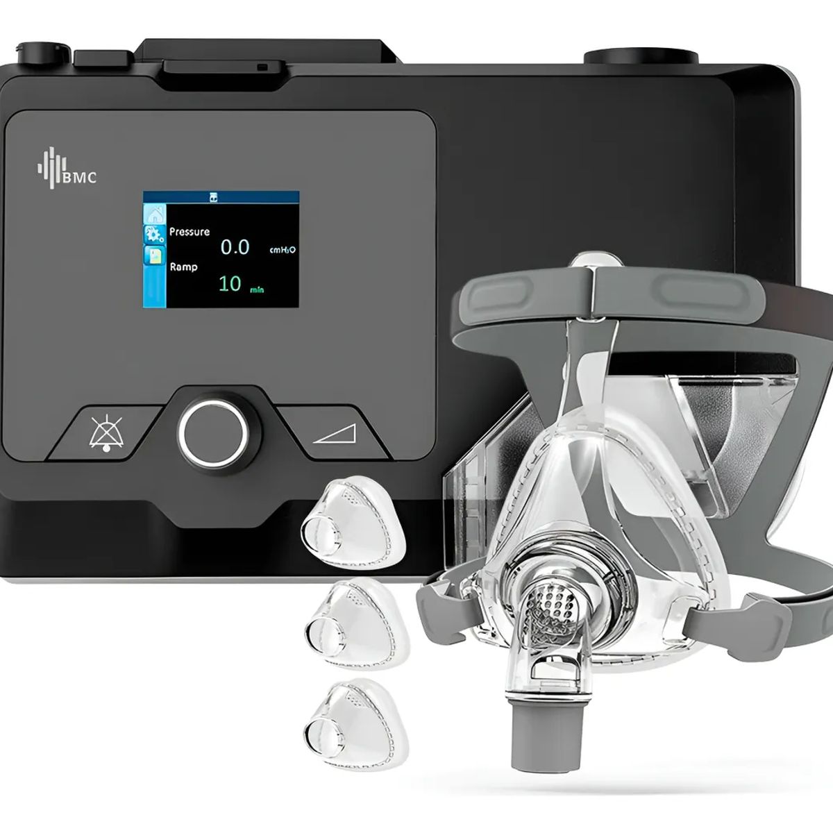 TOPMEDIC - Kit Maquina Auto CPAP Resmart Portatil Apnea de Sueño + Mascara Nasal 3 Tallas, Tubo y Humidificador