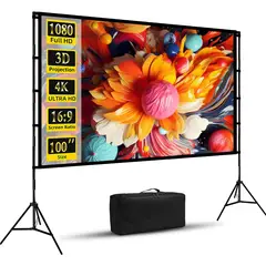 CASTLEN - Telón Mural De Proyector Pantalla Portátil 100 Pulgadas Largo