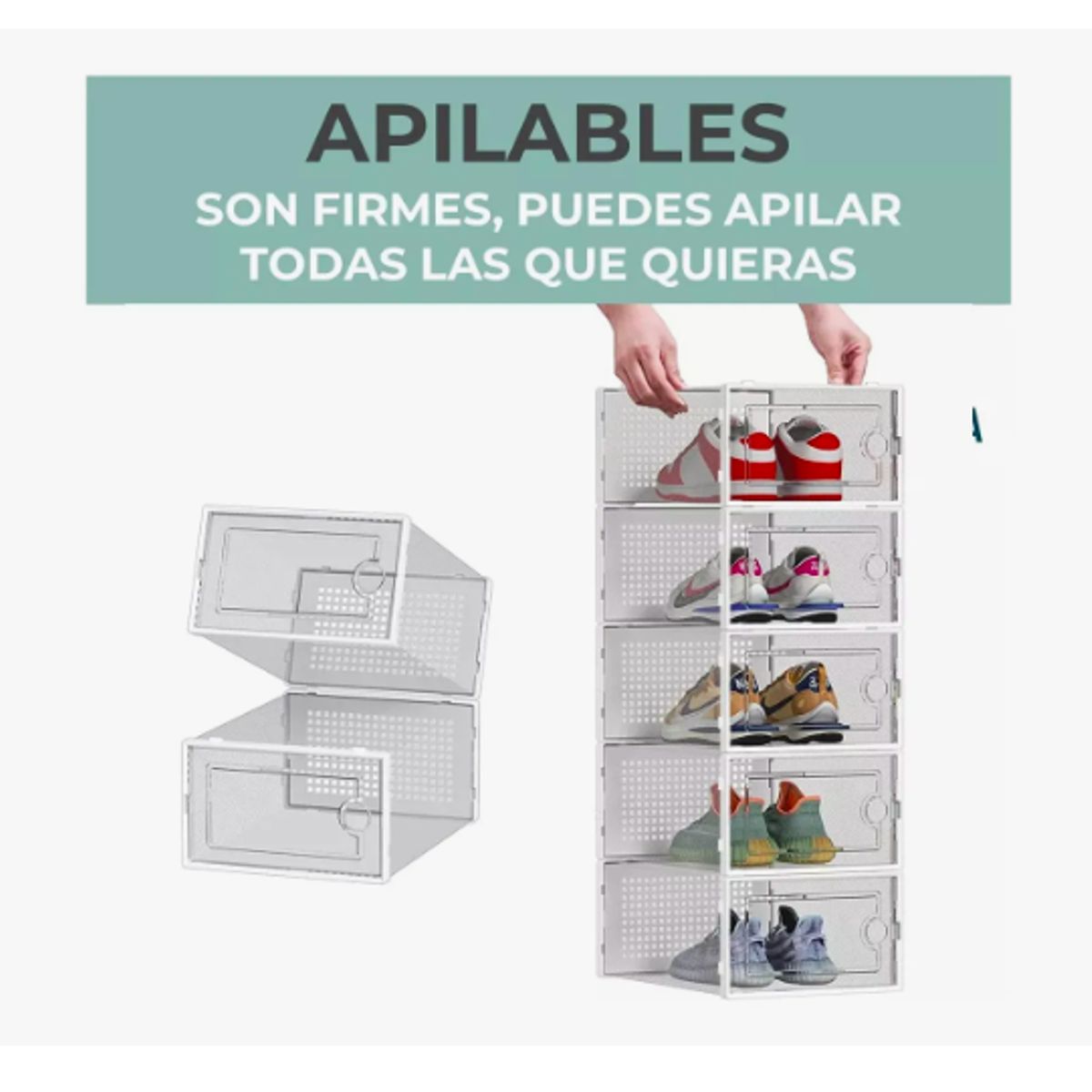 GENERICO - Caja Organizador De Zapatos Set 4 Apilables Y Firme Calidad