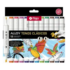 FILGO - Marcadores Alloy tonos clásicos - 12 colores