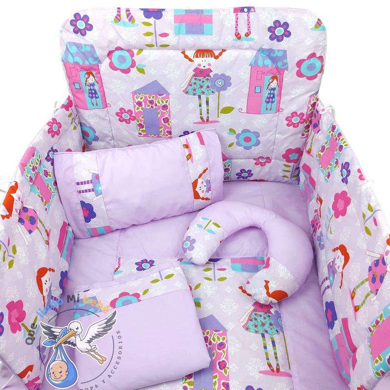 GENERICO - Set para Cuna Estándar Lila Muñequita