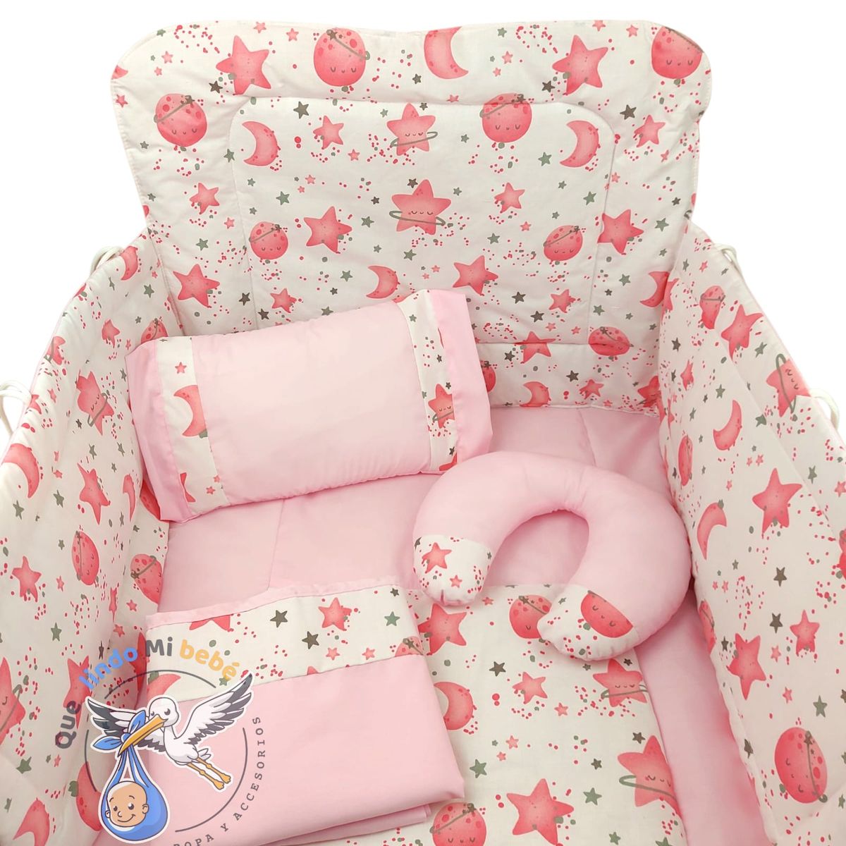 GENERICO - Set para Cuna Estándar Rosado Universo