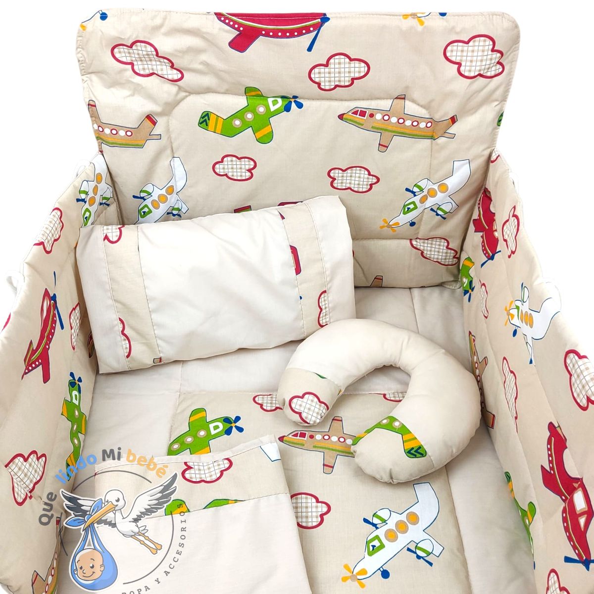 GENERICO - Set para Cuna Estándar Beige Aviones