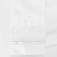 NINA HERRERA - Toalla de Visita Piqué Bordada Letra B Blanco