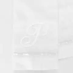 NINA HERRERA - Toalla de Visita Piqué Bordada Letra P Blanco