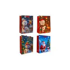 GENERICO - X12 Bolsa De Regalo Navidad Bolsa Navideña 26x18x10cm M Rojo azul Bolsas Regalo