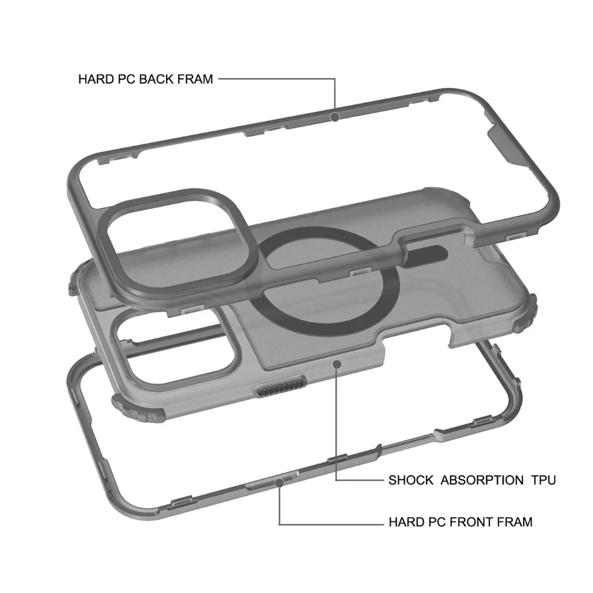 GENERICO - Carcasa Mate Para iPhone 12 / 12 Pro Funda Magnética 360 - Fucsia