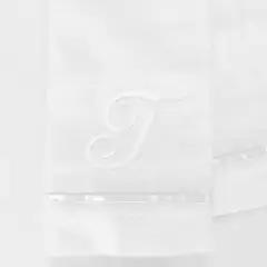 NINA HERRERA - Toalla de Visita Piqué Bordada Letra T Blanco