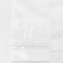 NINA HERRERA - Toalla de Visita Piqué Bordada Letra W Blanco