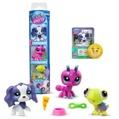 LITTLEST PET SHOP - Figuras de Trío en Tubo – Serie 3 Mascotas de Patio