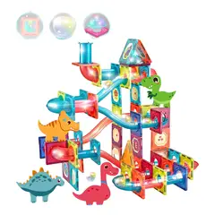 JAGIMA - Juego De Bloques Magnéticos 125 Piezas Pista Con Pelotas 125