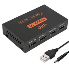 GENERICO - Splitter HDMI Repetidor Replicador Conecta 4 TV o Pantallas