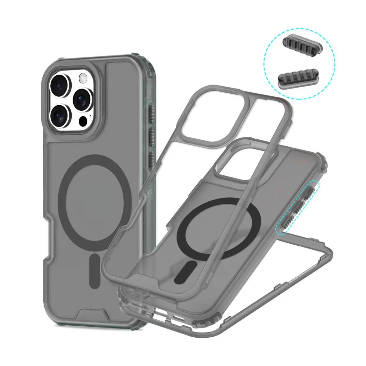 GENERICO - Carcasa Mate Para iPhone 12 / 12 Pro Funda Magnética 360 - Negro