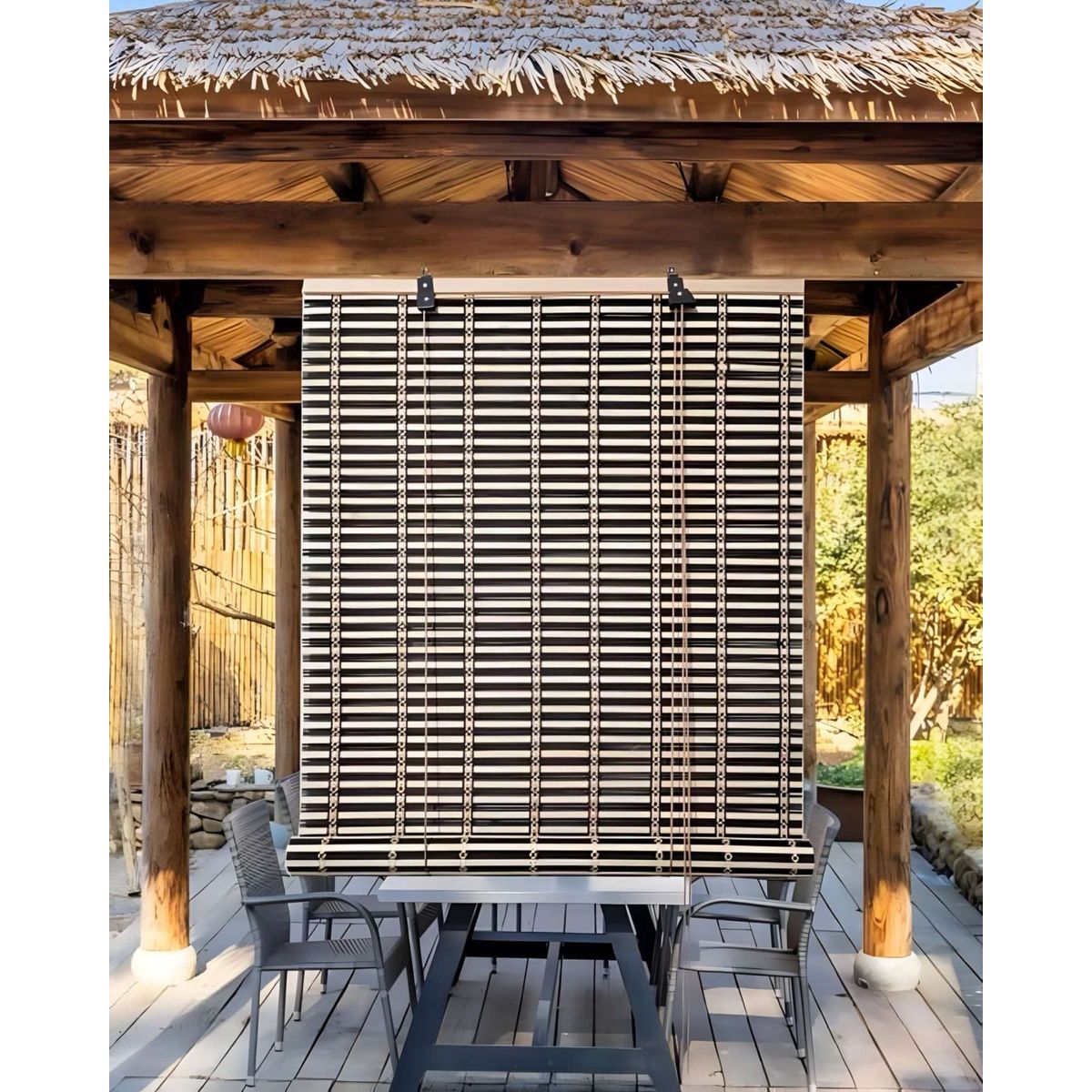 GENERICO - CORTINA ROLLER BAMBU 180X180 ESTERILLA ENROLLABLE