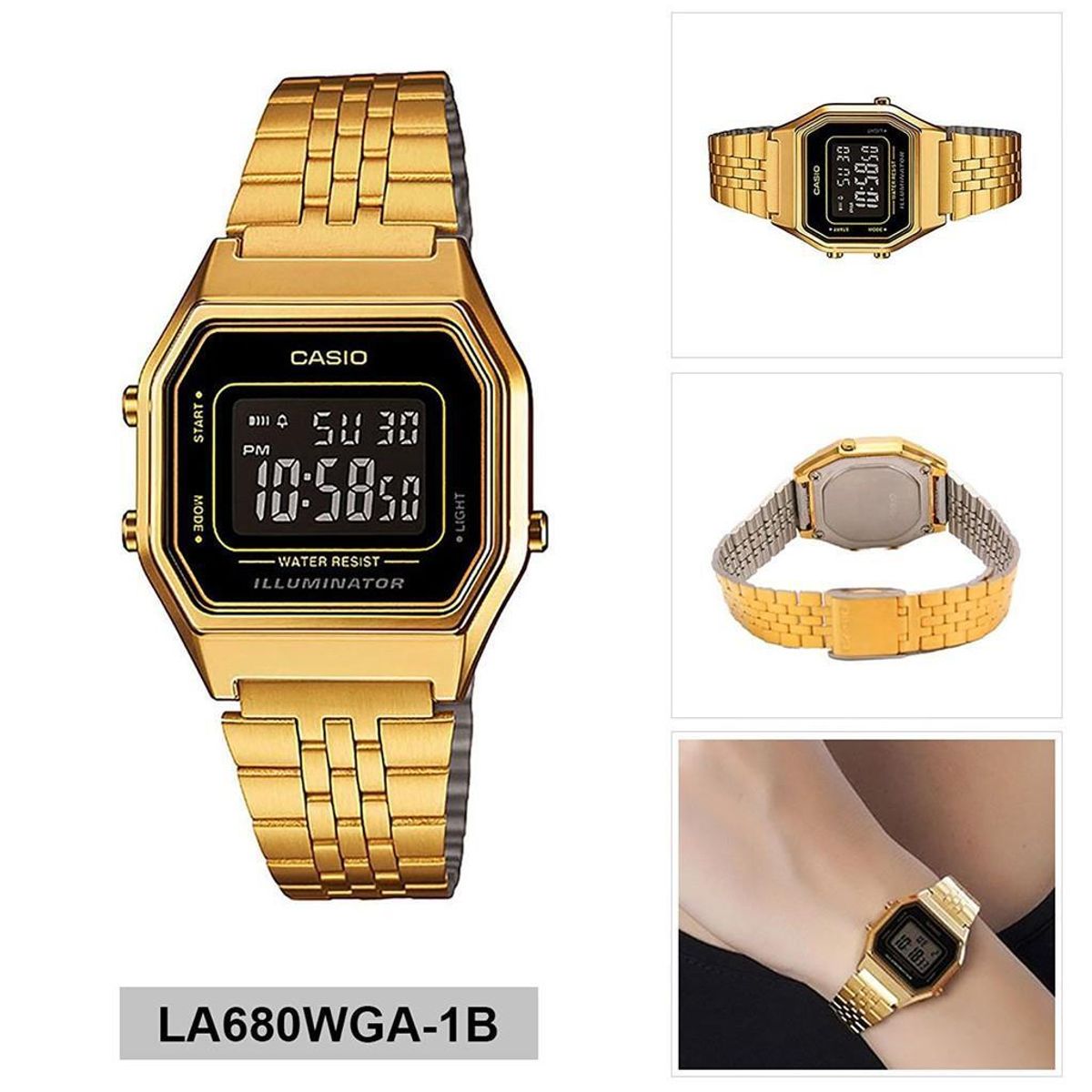 CASIO - RELOJ CASIO LA680WGA-1B  MUJER DIGITAL VINTAGE DORADO