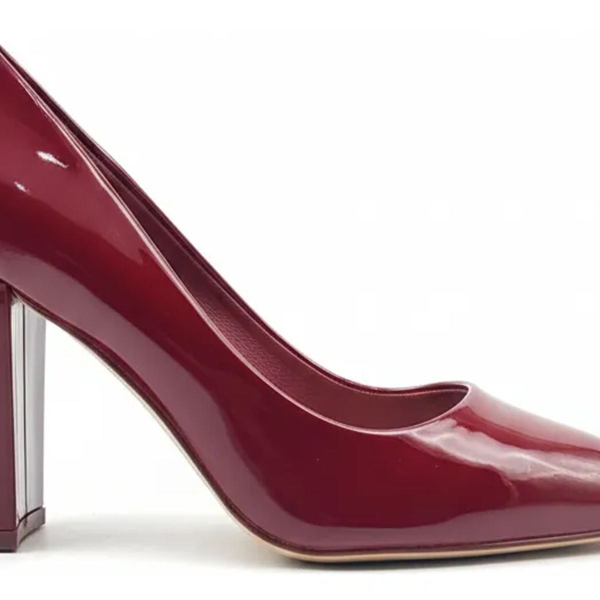 BOVINITA - Zapato Mujer Stiletto Plataforma Taco Cuadrado Charol Burdeo