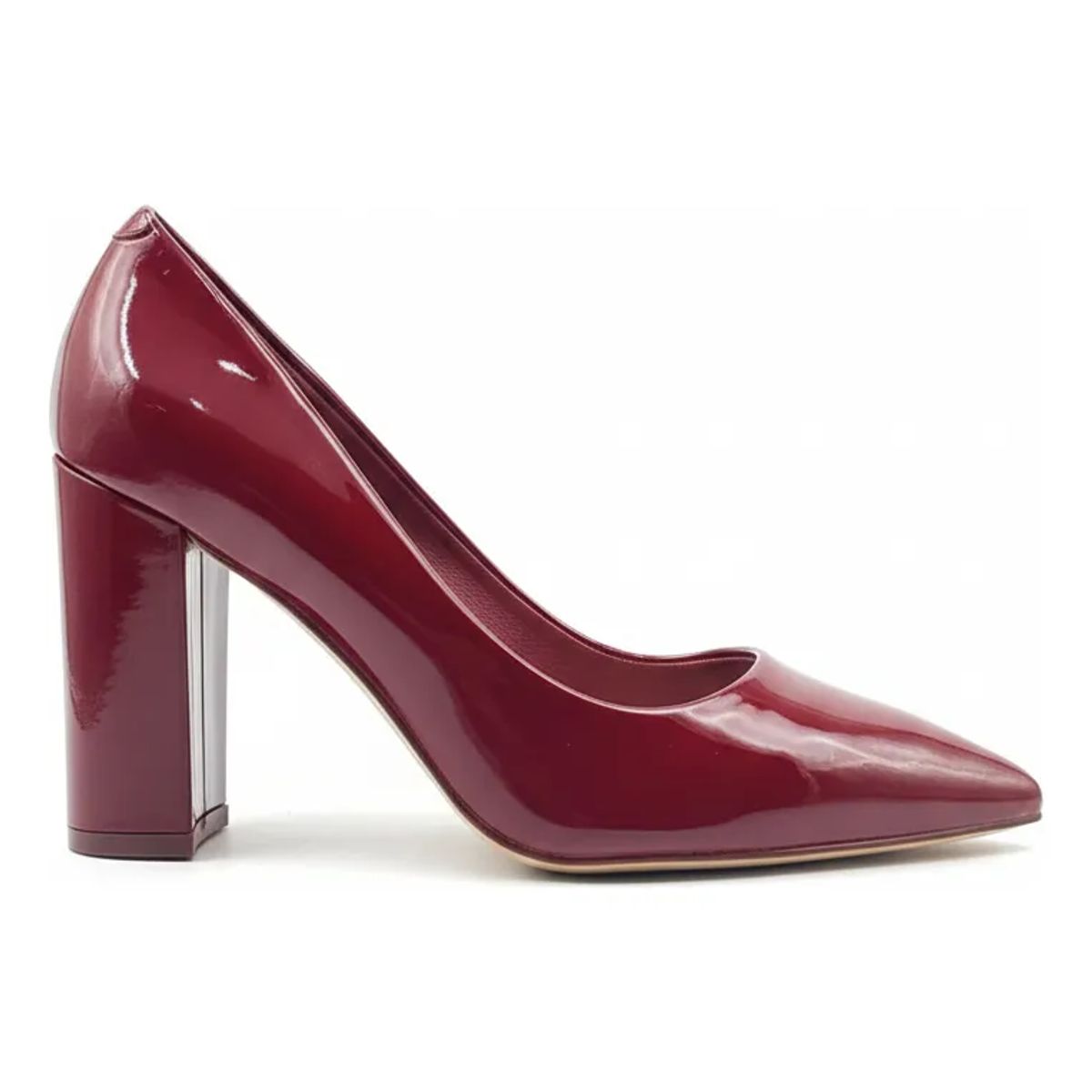 BOVINITA - Zapato Mujer Stiletto Plataforma Taco Cuadrado Charol Burdeo