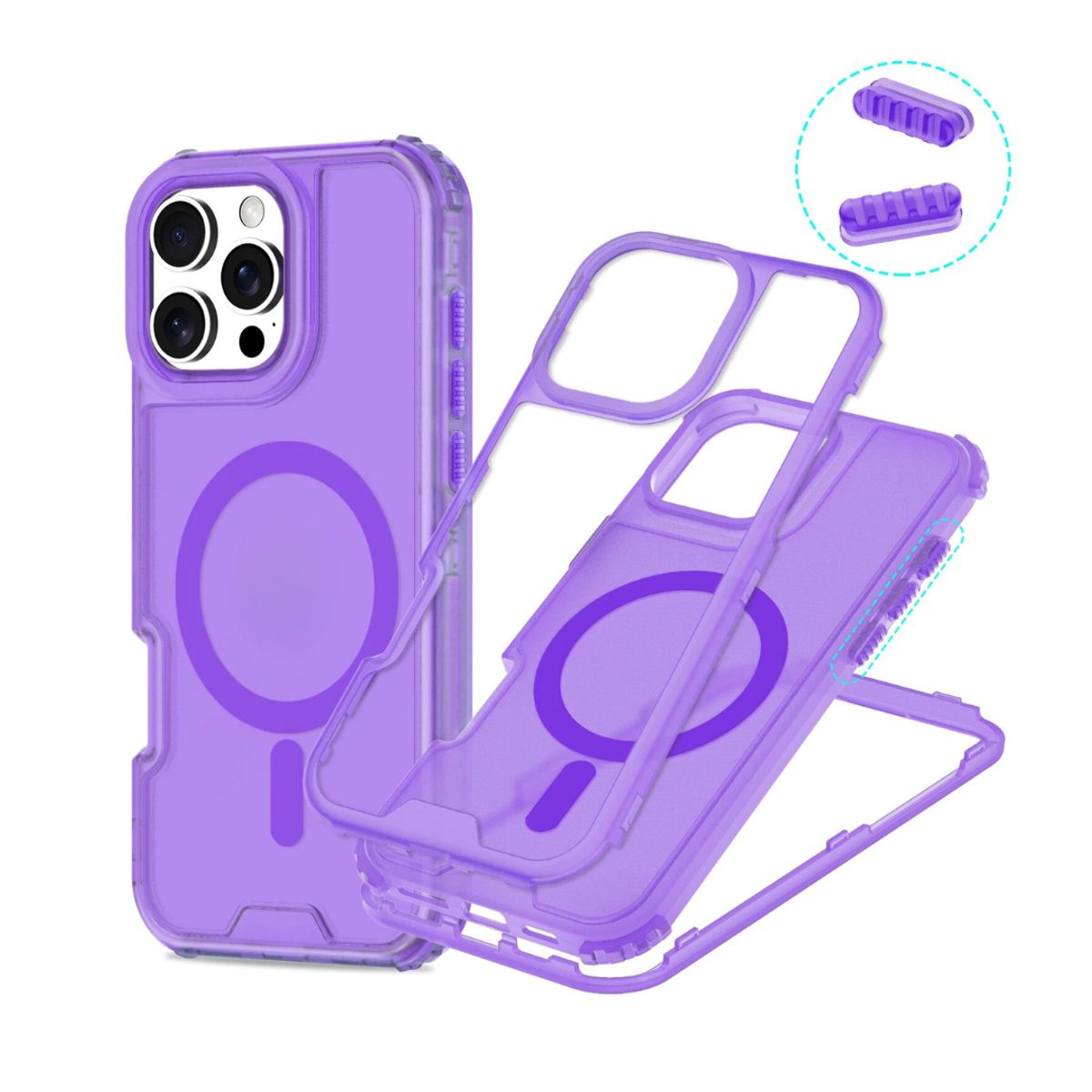 GENERICO - Carcasa Mate Para iPhone 13 / 14 Funda Magnética 360 - Morado