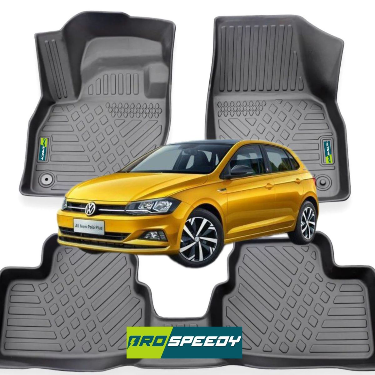 GENERICO - PISOS CALCE PERFECTO PROSPEEDY VOLKSWAGEN POLO 2017+ 3PIEZAS