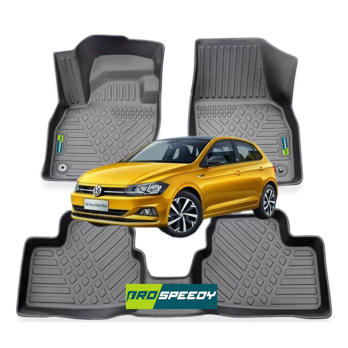 GENERICO - PISOS CALCE PERFECTO PROSPEEDY VOLKSWAGEN POLO 2017+ 3PIEZAS