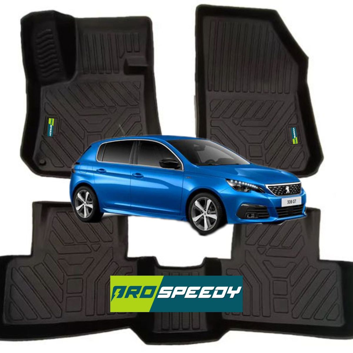 GENERICO - PISOS CALCE PERFECTO PROSPEEDY PEUGEOT 308 2014-2021 3PIEZAS