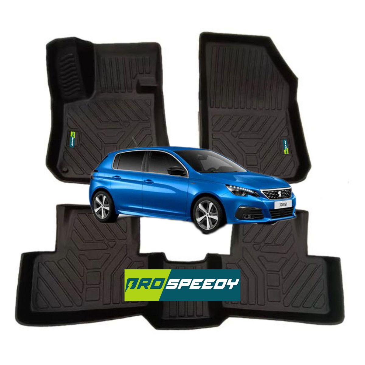 GENERICO - PISOS CALCE PERFECTO PROSPEEDY PEUGEOT 308 2014-2021 3PIEZAS