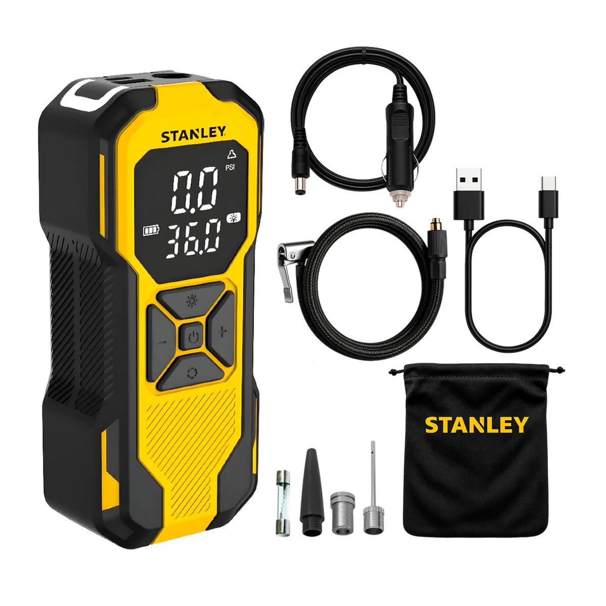 STANLEY - Stanley Mini Compresor Aire para Auto Inalámbrico Multiproposito -12v - 150 PSI - SXIF0101