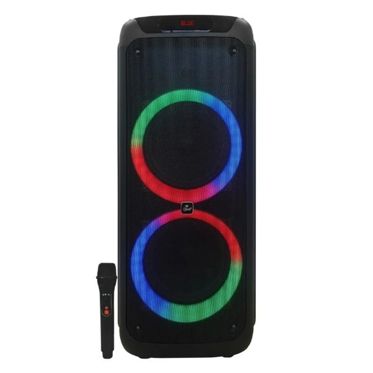 MLAB - Parlante Karaoke Flaming Big Bass 8″ Black 60W Bluetooth Radio Micrófono Inalámbrico