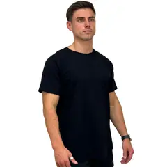 KONKO ACTIVE - Polera Perfect lisa manga corta negra algodón hombre Konko