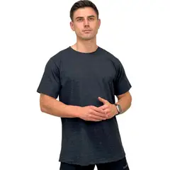 KONKO ACTIVE - Polera Perfect lisa manga corta grafito algodón hombre Konko