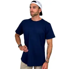 KONKO ACTIVE - Polera Perfect lisa manga corta azul algodón hombre Konko