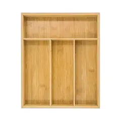 TOPSOC - Organizador Cubiertos Bambú 3 Divisiones Porta Cubierto