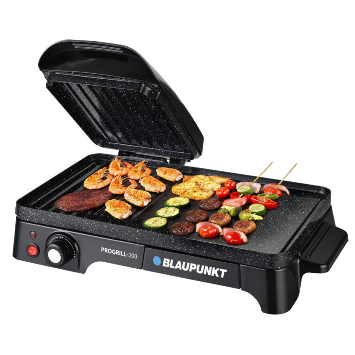 BLAUPUNKT - Parrilla Electrica 2 en 1 Ceramica Blaupunkt Progrill-200 2400w Certificada