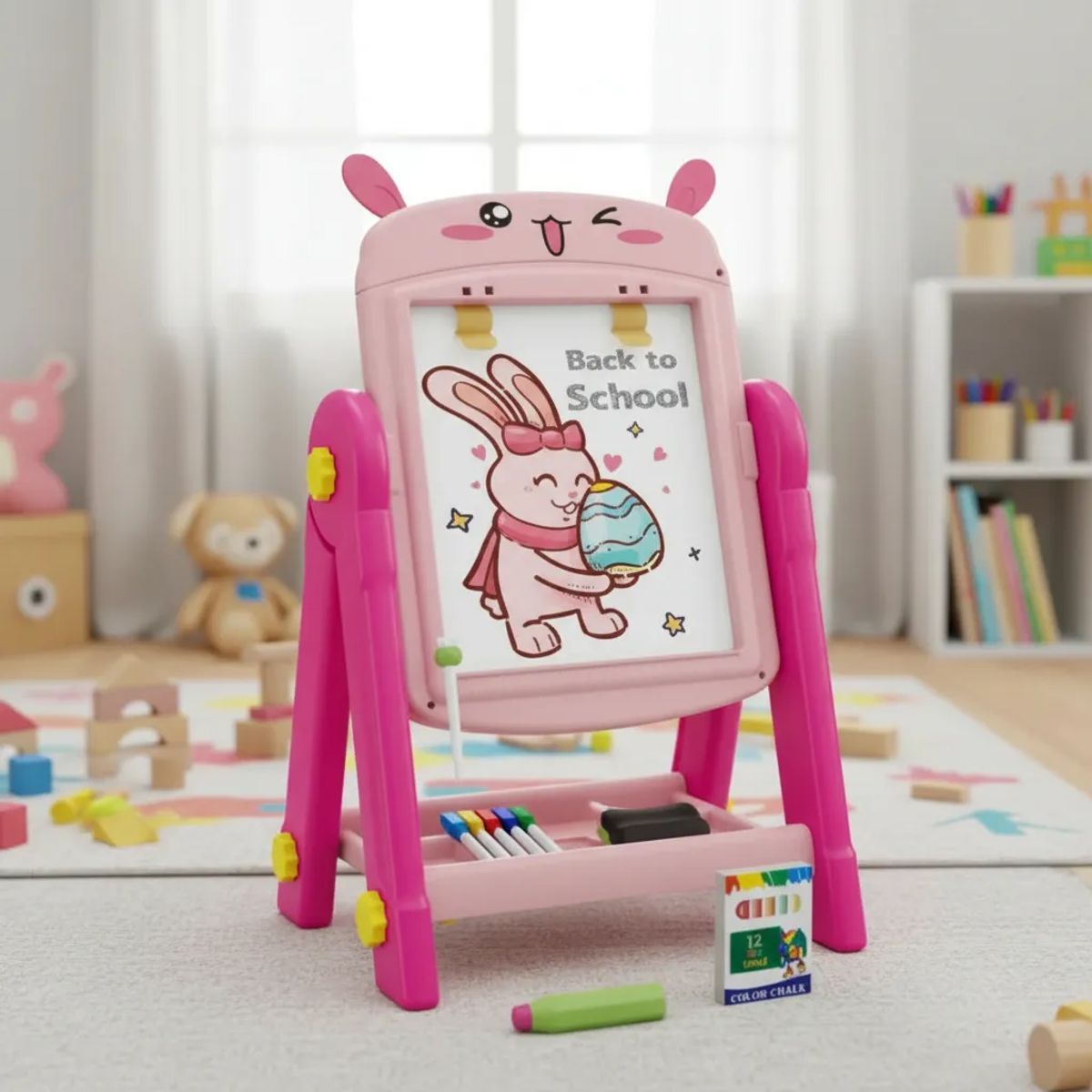 GENERICO - Pizarra Magnética Infantil Para Niños 24pcs Rosado