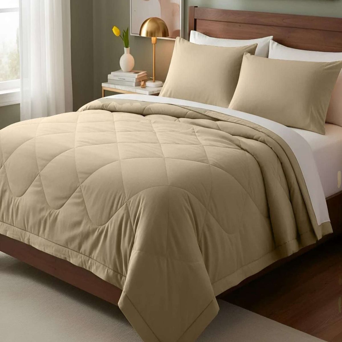 GENERICO - CUBRECAMA NÓRDICO DELGADO KING 240X260CM + 2 FUNDA PARA ALMOHADA