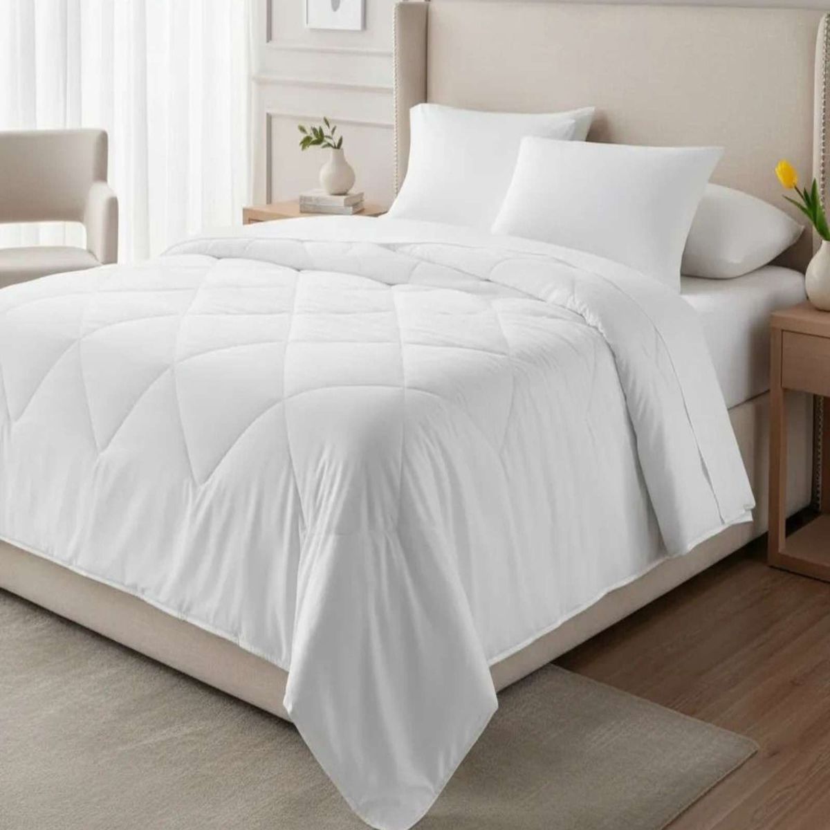 GENERICO - CUBRECAMA NÓRDICO DELGADO KING 240X260CM + 2 FUNDA PARA ALMOHADA