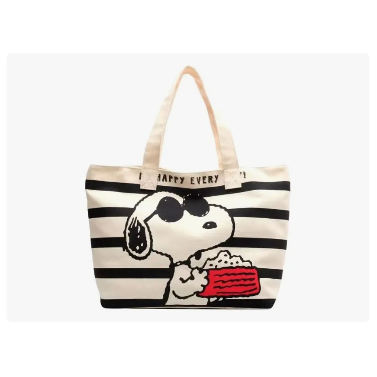 GENERICO - Cartera Bolso De Lona Snoopy Con Cierre Retro Clasico