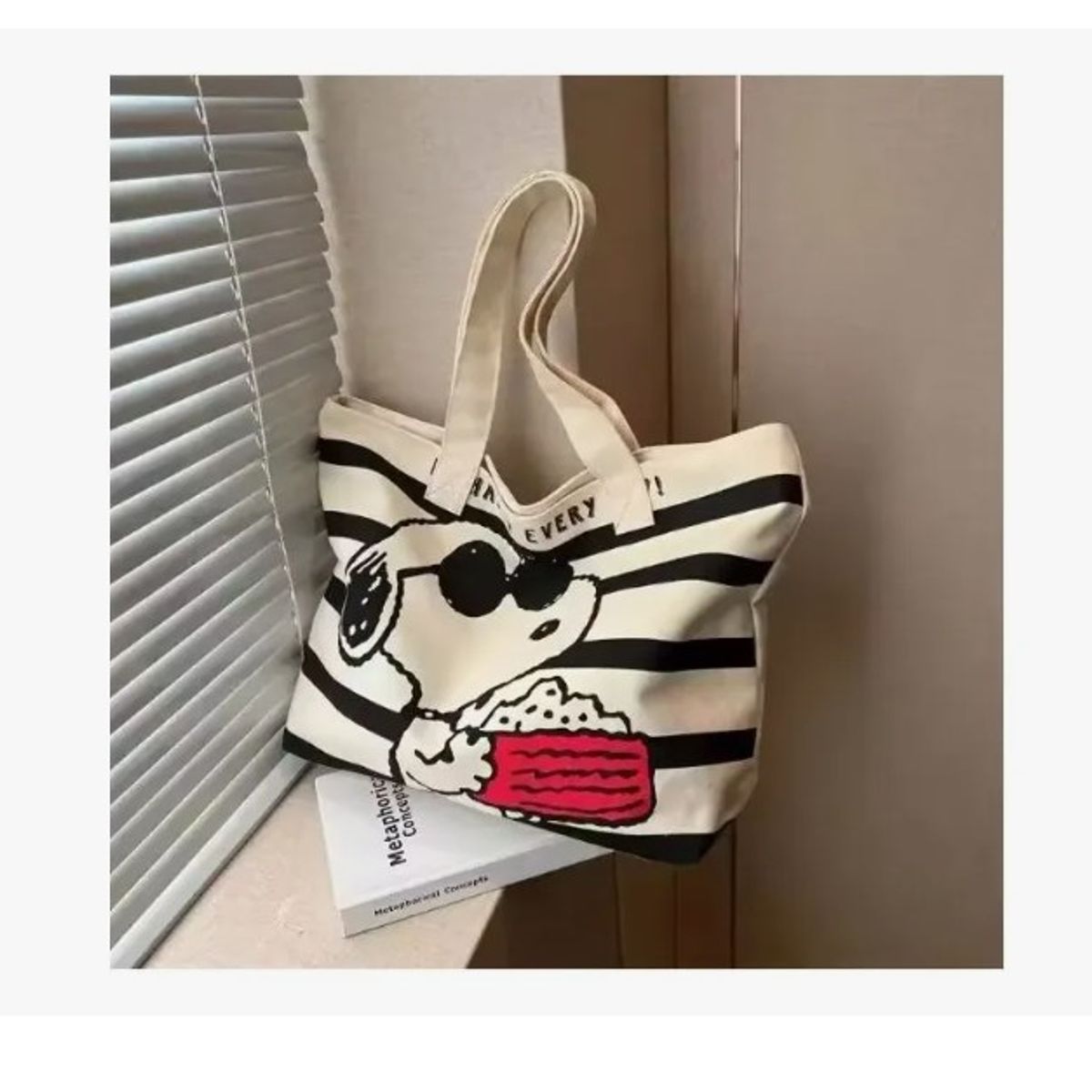 GENERICO - Cartera Bolso De Lona Snoopy Con Cierre Retro Clasico