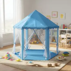 GENERICO - Carpa Castillo Infantil Hexagonal Color Azul Para Niñas