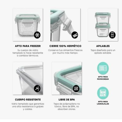 Imagen 2 del producto Set 8 Mini Taper para Alimentos 210 ML