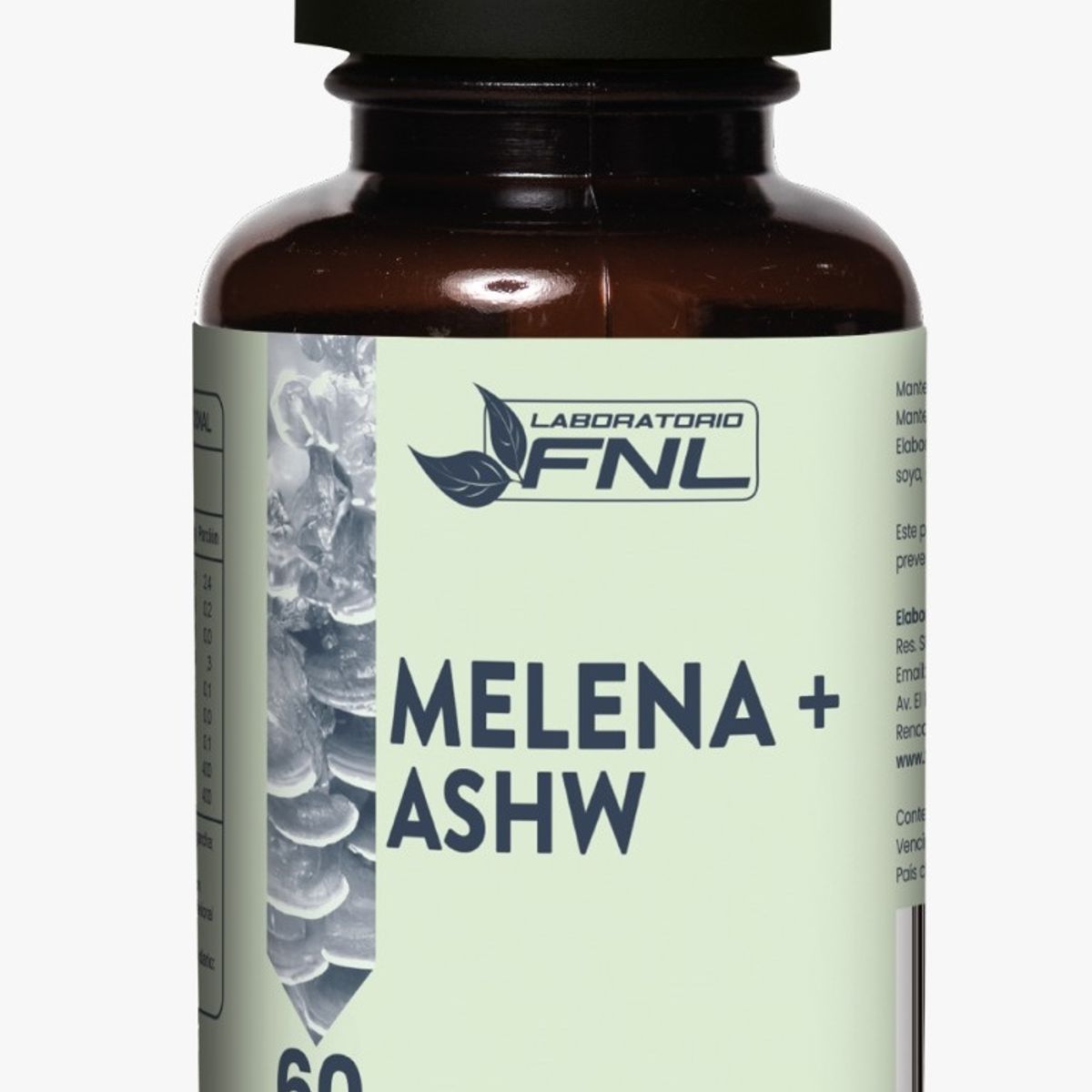 FNL - Ashwaghanda + Melena De León FNL 500mg 60 Caps Sabor Sin Sabor