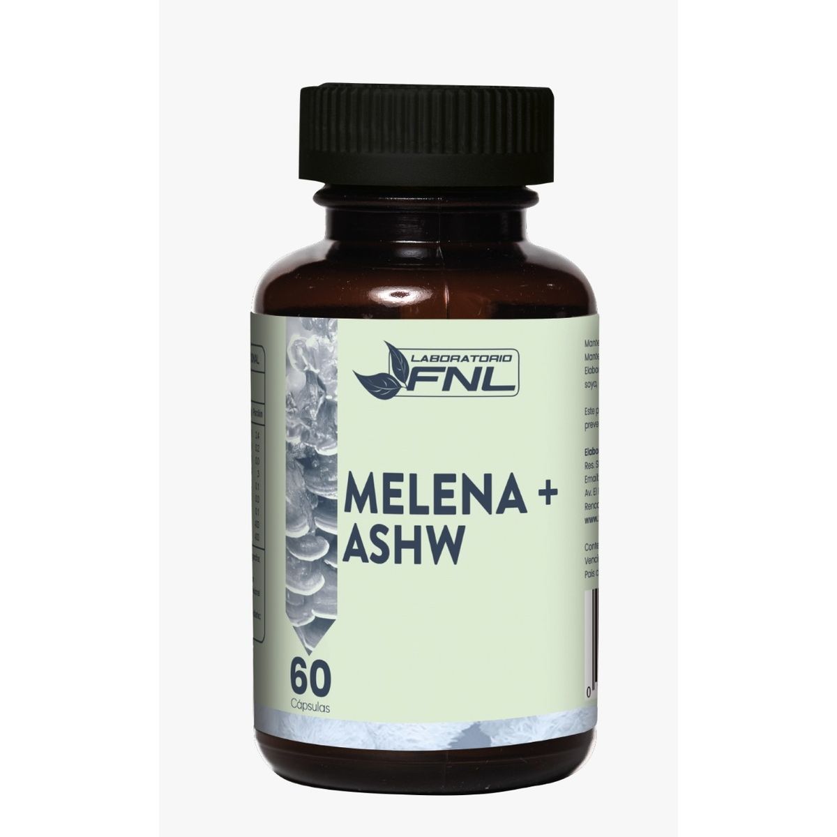 FNL - Ashwaghanda + Melena De León FNL 500mg 60 Caps Sabor Sin Sabor