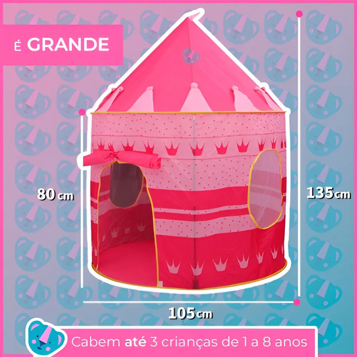 GENERICO - Casa De Campaña Con Diseño Castillo Rosado Para Jugar