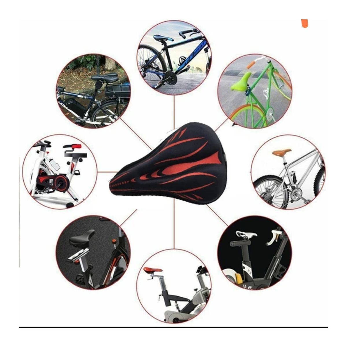 GENERICO - Funda Sillín de Bicicleta Universal Gel Acolchonado