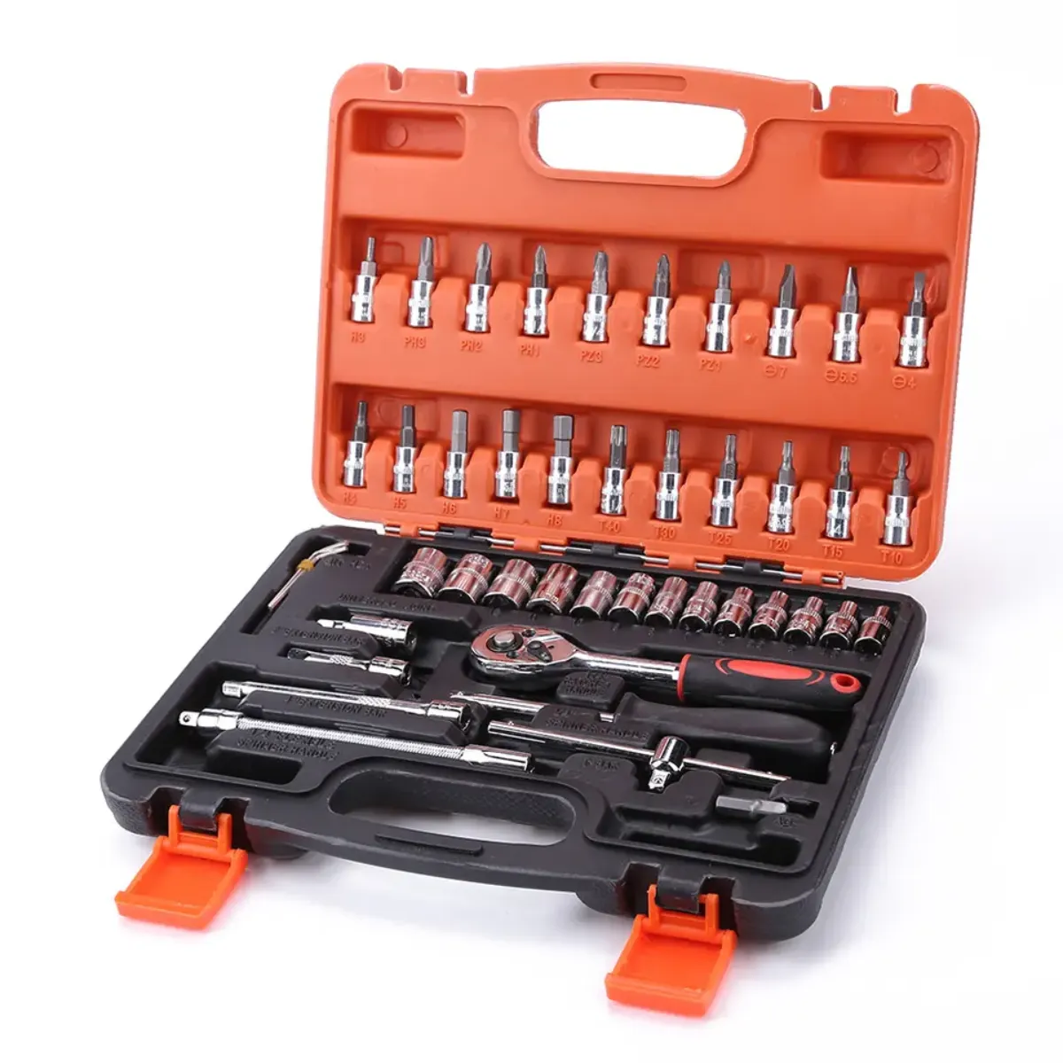 GENERICO - Kit Herramientas 46 Piezas Llaves Dados Y Ratchet