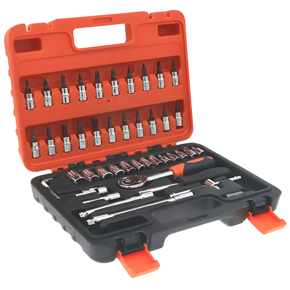 GENERICO - Kit Herramientas 46 Piezas Llaves Dados Y Ratchet